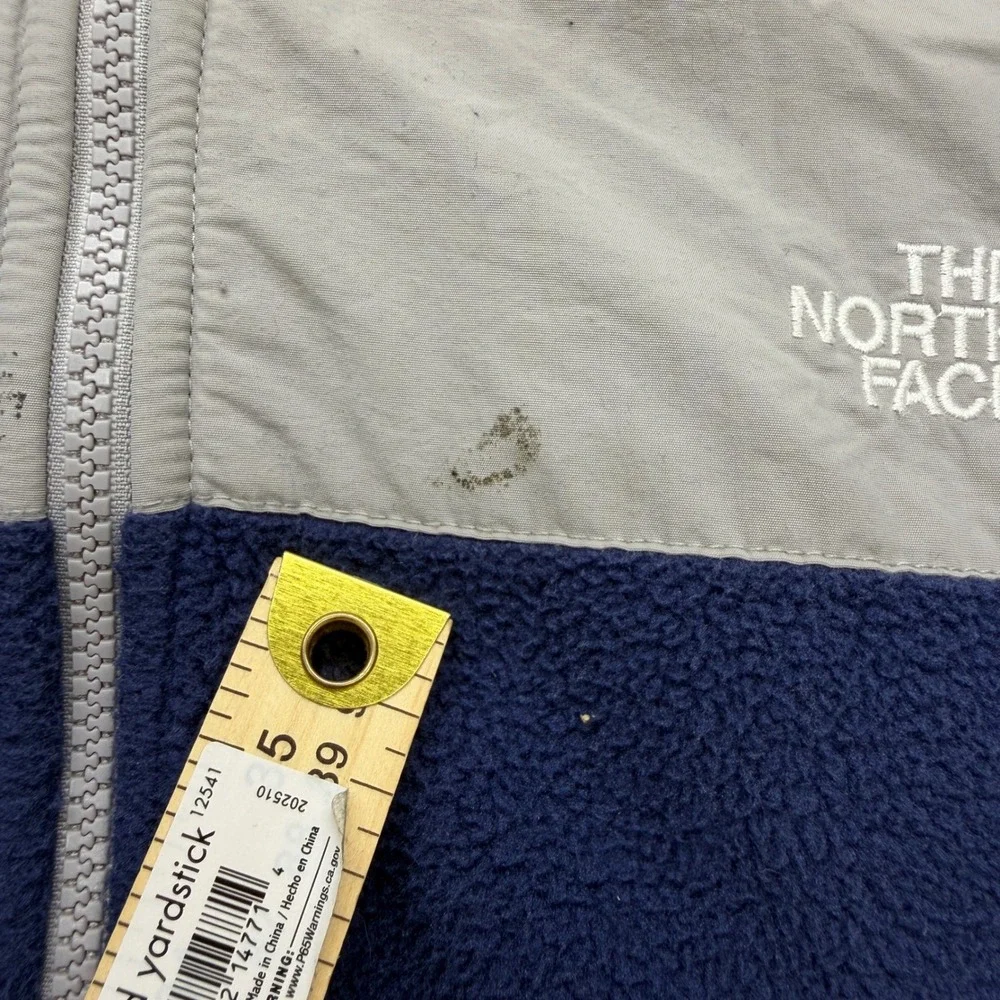 The North Face Denali Fleece Jacket Mens XL Navy Blue Grey Full Zip Mock Neck